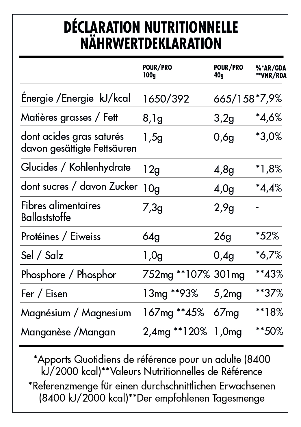 Tabela Nutricional - Super Vegan Protein
